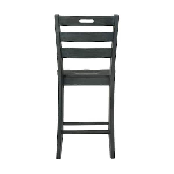 Quin Antique Gray Wood Counter Height Side Dining Chair (Set of 2)