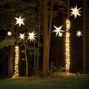 14 in. Illuminated LED Clear Frosted Holiday Moravian Star