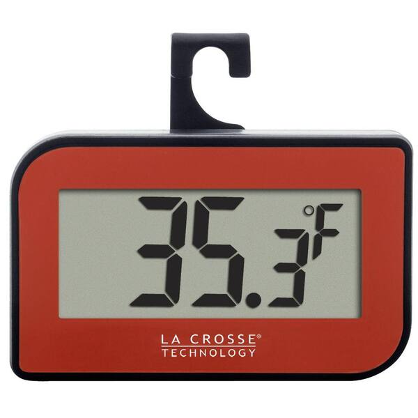 La Crosse Technology Small Red Digital Thermometer with Hook