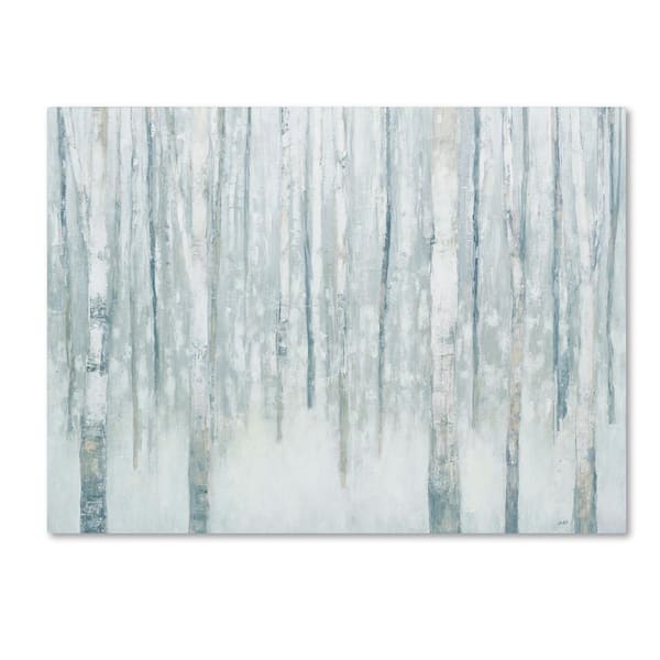 24 in. x 32 in. "Birches in Winter Blue Gray" by Julia Purinton Printed Canvas Wall Art