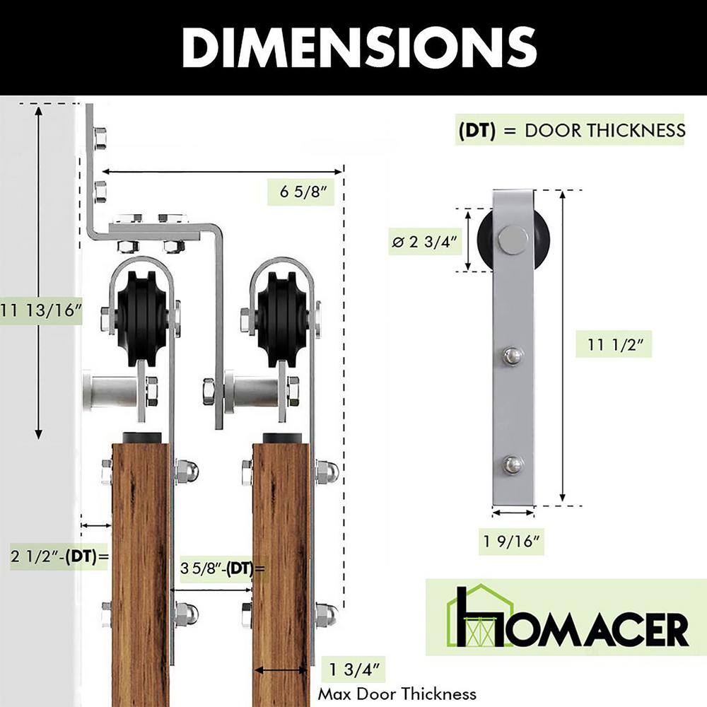 Brushed Nickel Double Track Bypass Sliding Barn Door Hardware Kit, 10ft