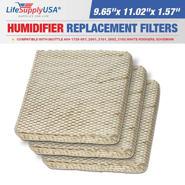 LifeSupplyUSA Replacement Evaporator Pad Filter with Wick to Fit Skuttle A04-1725-052 Model 2000 White-Rodgers (3-Pack)
