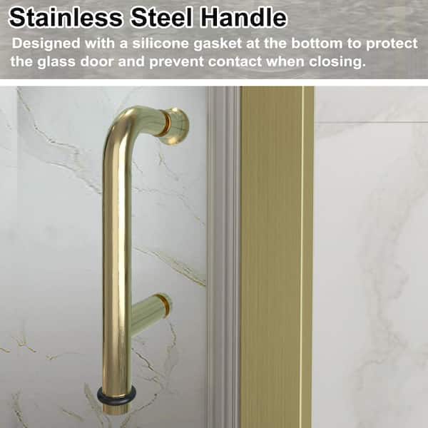 Lonni 34-35.9 in.W x 72 in.H Bi-Fold Frameless Shower Door