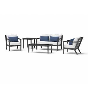 Thelix 5-Piece Aluminum Patio Conversation Set with Bliss Ink Cushions