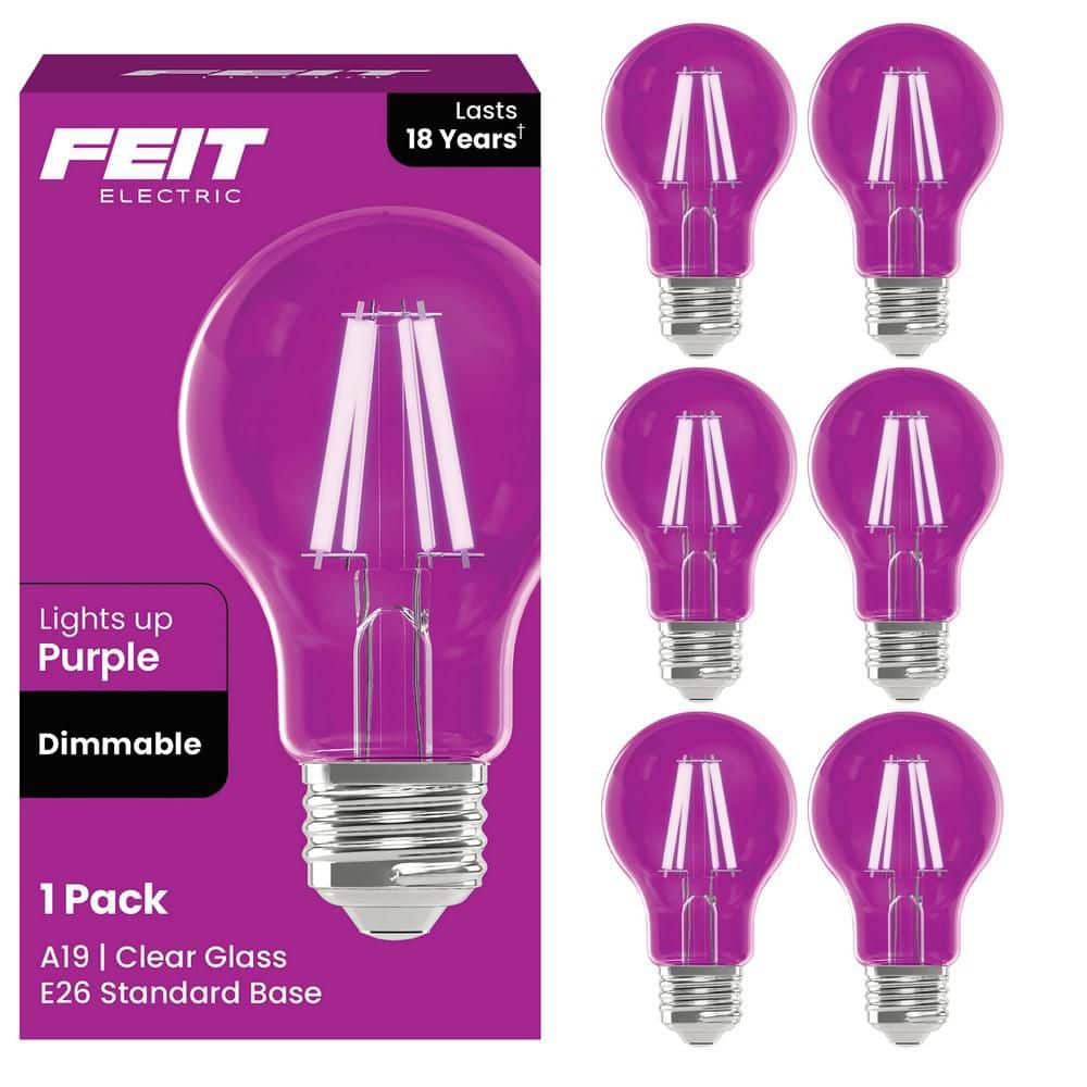 Feit Electric 25-Watt Equivalent A19 Dimmable Filament Purple