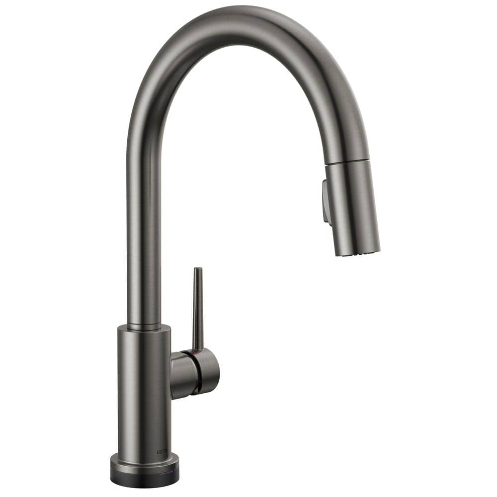 Black Stainless Steel Touchless Kitchen Faucet with Pull-out Spray