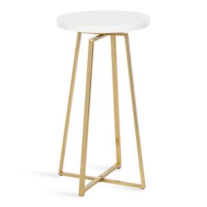 Zia 15.00 in. D White 26.00 in. H Round MDF End Table
