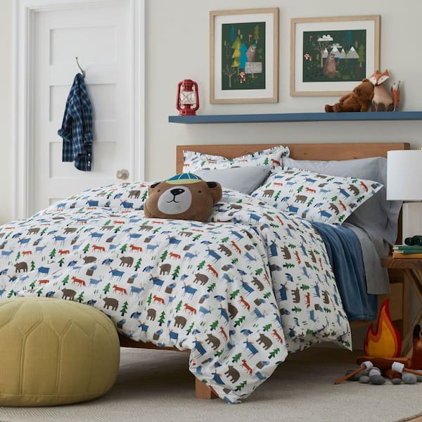 The Company Store Company Kids White Multi Forest Friends Organic