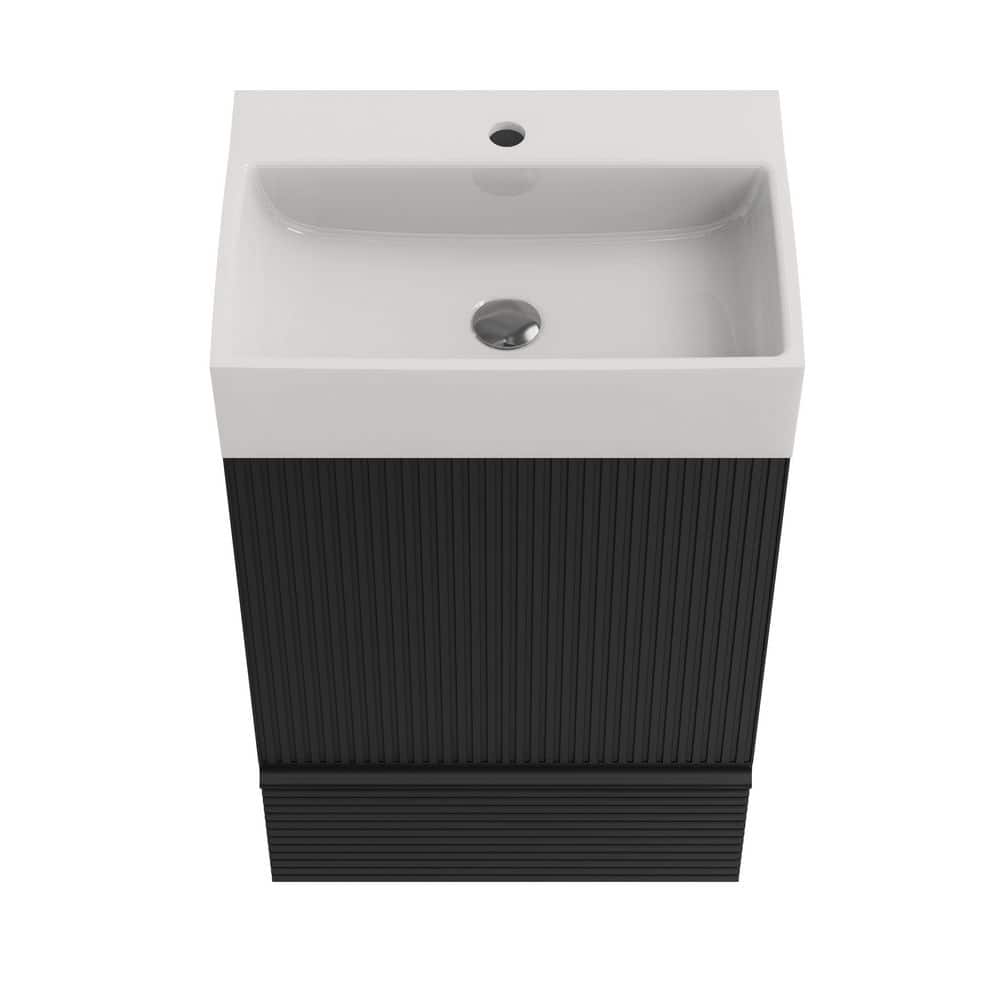 20in. Freestanding Single Sink Black Bath Vanity with White Ceramic Top price history on PriceWatchPro