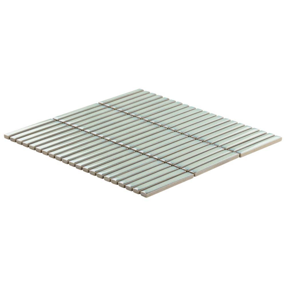 Mint Green Glossy Porcelain Mosaic Floor and Wall Tile