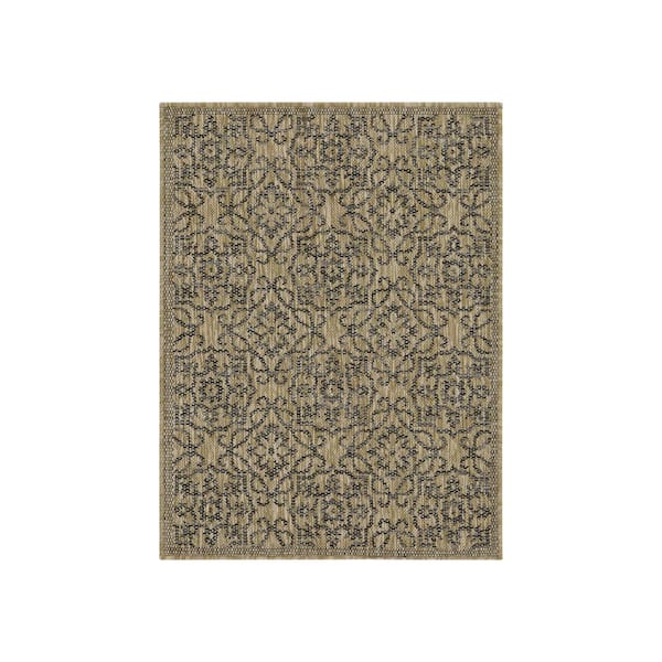 Eliza Jute and Black 2 ft. x 3 ft. Indoor/Outdoor Area Rug
