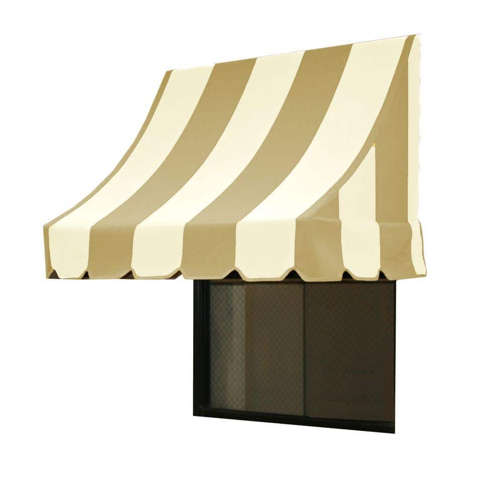 8.38 ft. Nantucket Fixed Awning 100.5 in. W x 31 in. H x 24 in. D Acrylic Fabric in Linen/White Stripe price history on PriceWatchPro