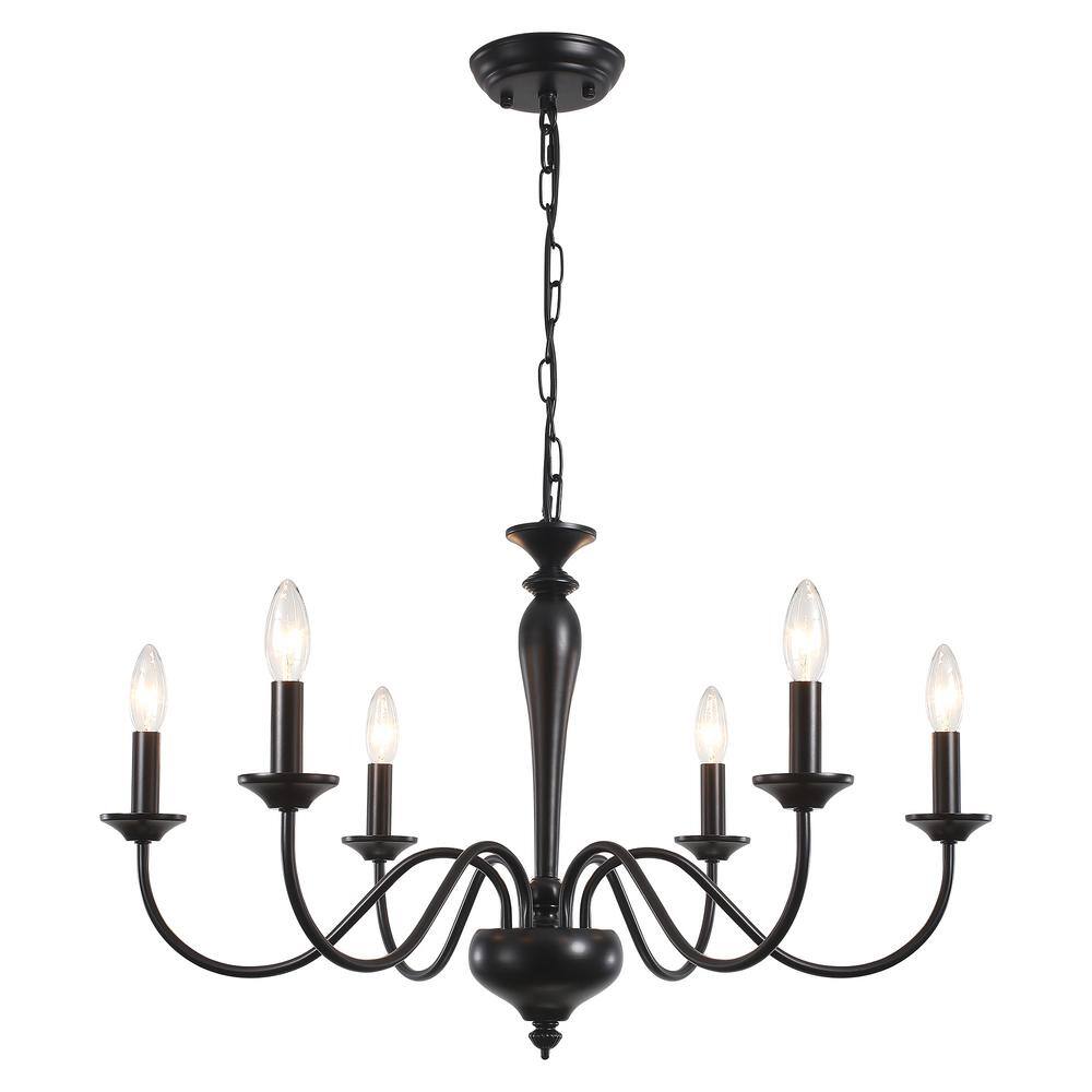6-Light Black Modern Candlestick Rustic Chandelier for Kitchen Island Lighting Fixtures HangingHanging price history on PriceWatchPro