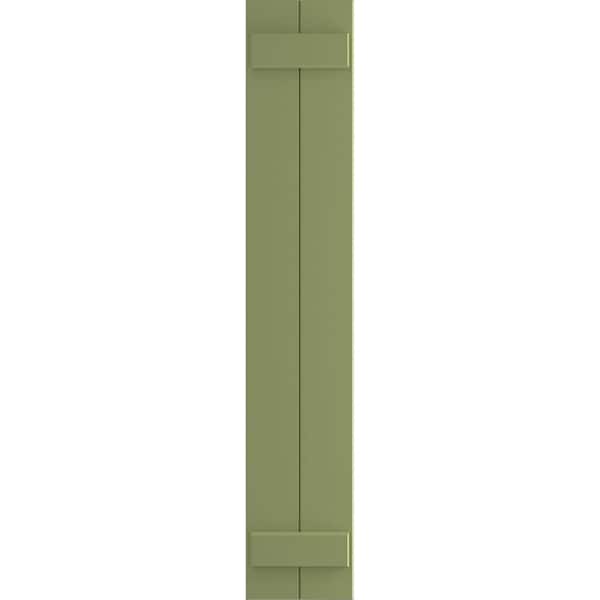 Ekena Millwork 10-3/4 in. x 36 in. True Fit PVC Two Board Joined Board and Batten Shutters Pair in Moss Green