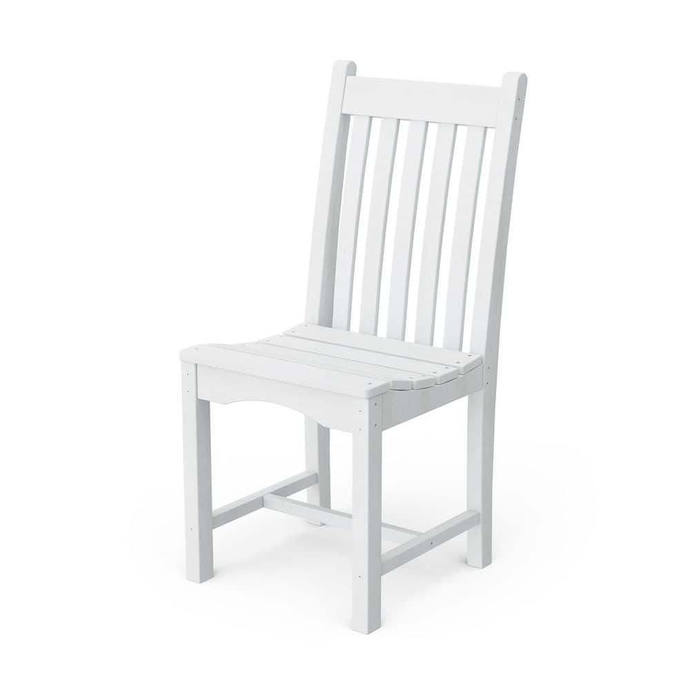 Classic White HDPE Plastic Outdoor Dining Side Chair price history on PriceWatchPro