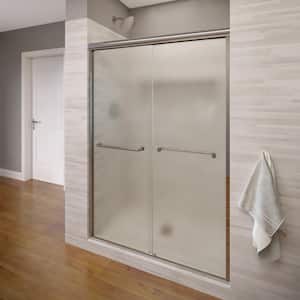 Infinity 58-1/2 in. x 70 in. Semi-Frameless Sliding Shower Door in Chrome with Obscure Glass