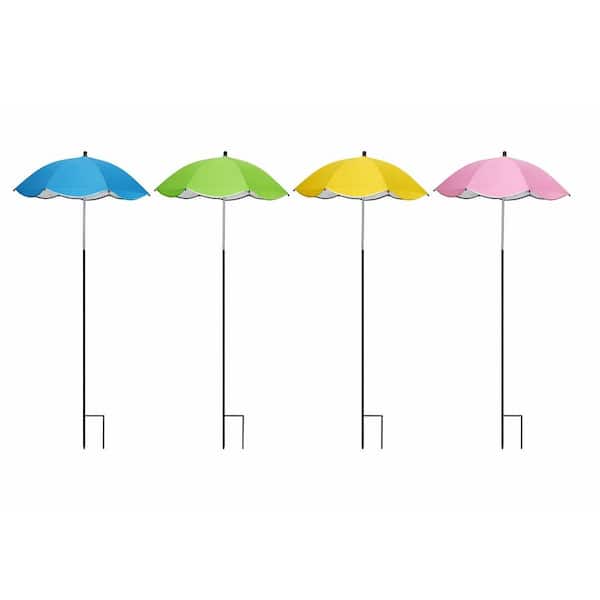 43.3in. 3 ft. Market Tilt Half Patio Umbrella in Multi-Color Plant Shade Umbrella for Outdoor Garden Potted Plants 4Pack