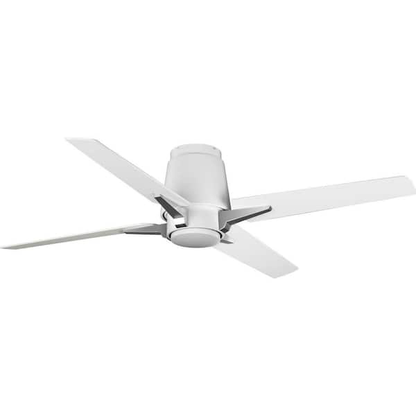 Progress Lighting Lindale 52 in. Indoor Satin White Transitional Ceiling Fan with Remote Included for Great Room and Living Room