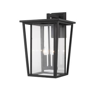 3-Light Oil Rubbed Bronze Outdoor Wall Sconce with Clear Glass