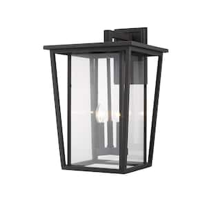 Seoul Oil Rubbed Bronze Outdoor Hardwired Lantern Wall Sconce with No Bulbs Included