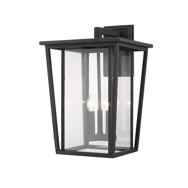 Unbranded Seoul Oil Rubbed Bronze Outdoor Hardwired Lantern Wall Sconce with No Bulbs Included