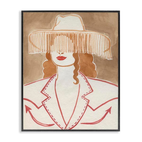 Stupell Industries Western Cowgirl Fashion by Grace Popp Black Framed People Giclee Art Print 20 in. x 16 in.