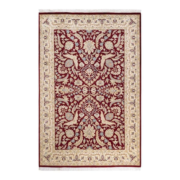 Mogul One-of-a-Kind Traditional Red 4 ft. 2 in. x 6 ft. 4 in. Oriental Area Rug