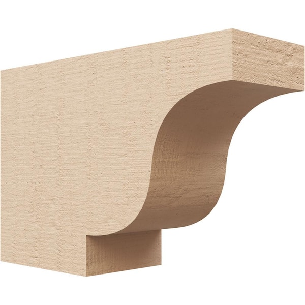 Ekena Millwork 4-in. x 8-in. x 12-in. Newport Woodgrain, Primed Tan Timberthane Polyurethane Rafter Tail Brace