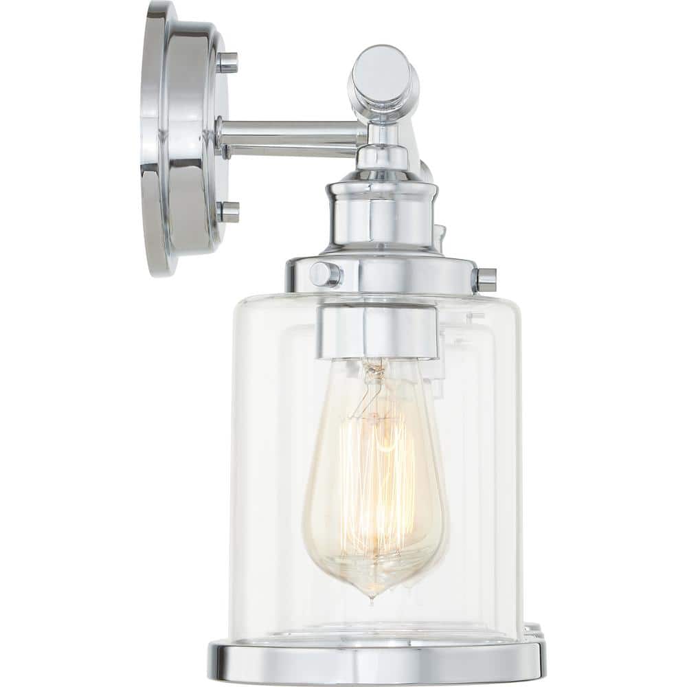 Polished Chrome 3-Light Dimmable Vanity Light with Glass Shades