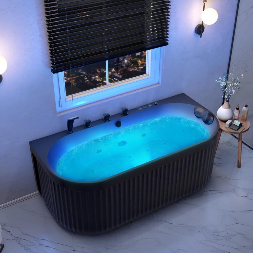 ANZZI Stone Belle 67 x 32 Combination Flat Bottom Freestanding