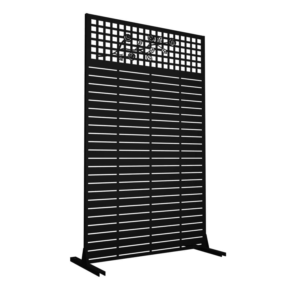 Avex 43.3 in. W x 72 in. H Rose Black Metal Decorative Garden Privacy Screens Outdoor and Indoor Divider price history on PriceWatchPro