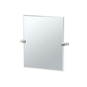 Bleu 24 in. W x 24 in. H Frameless Rectangular Bathroom Vanity Mirror in Satin Nickel