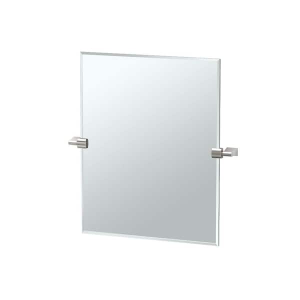 Gatco Bleu 24 in. W x 24 in. H Frameless Rectangular Bathroom Vanity Mirror in Satin Nickel