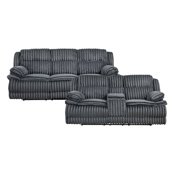 Lazzara Tesoro 78.5 in. W Flared Arm Textured Fabric Rectangle 3