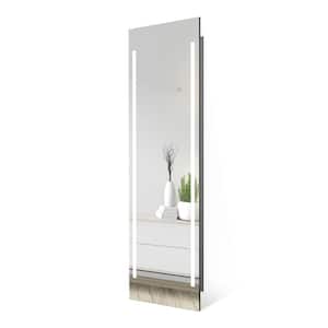 19 in. x 59 in. Full Length LED Lighted Free Standing Floor Mirror with ON/OFF Touch Button for Makeup and Dressing