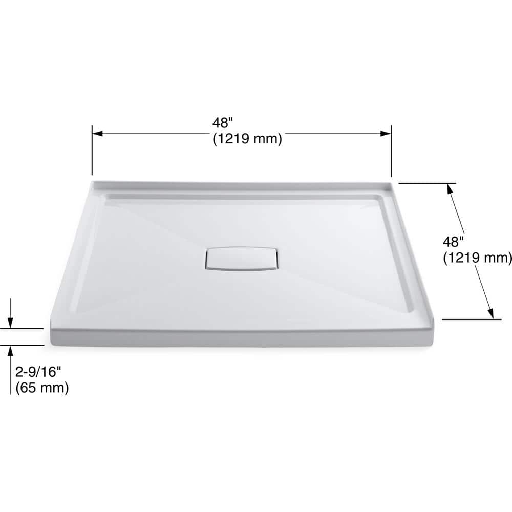 Archer White 48" x 48" Single Threshold Shower Base