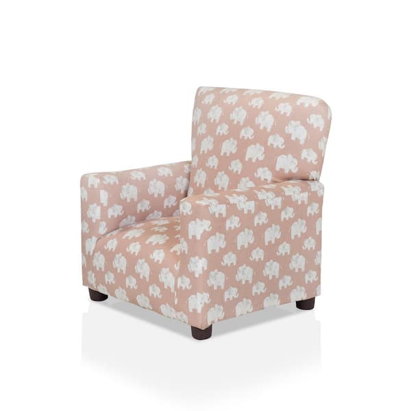 Furniture of America Floi Pink Elephant Upholstered Arm Chair