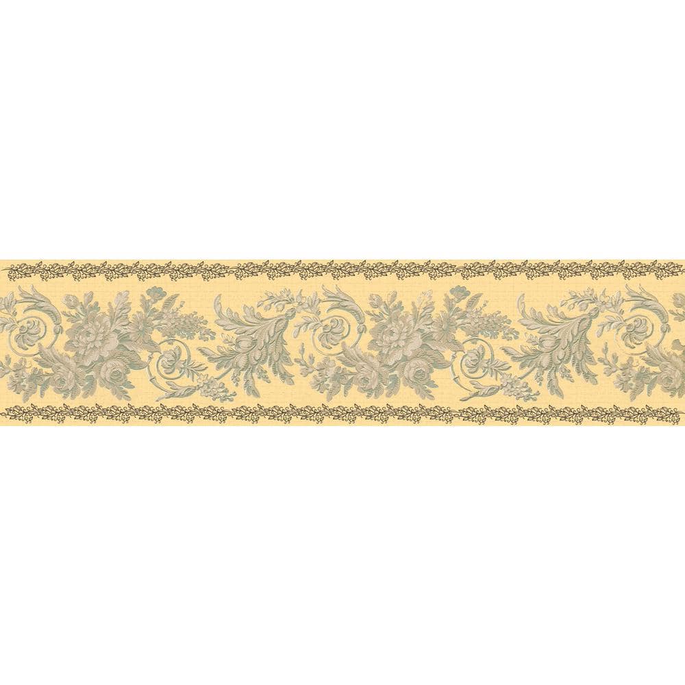 Falkirk Dandy Green, Beige, Merigold Flowers on Vine Floral Peel and Stick 