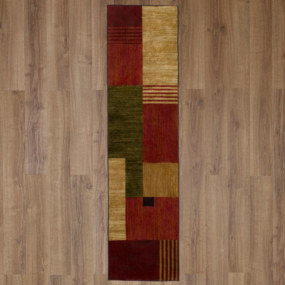 Alliance Multi Geometric Synthetic Rectangle Runner Rug