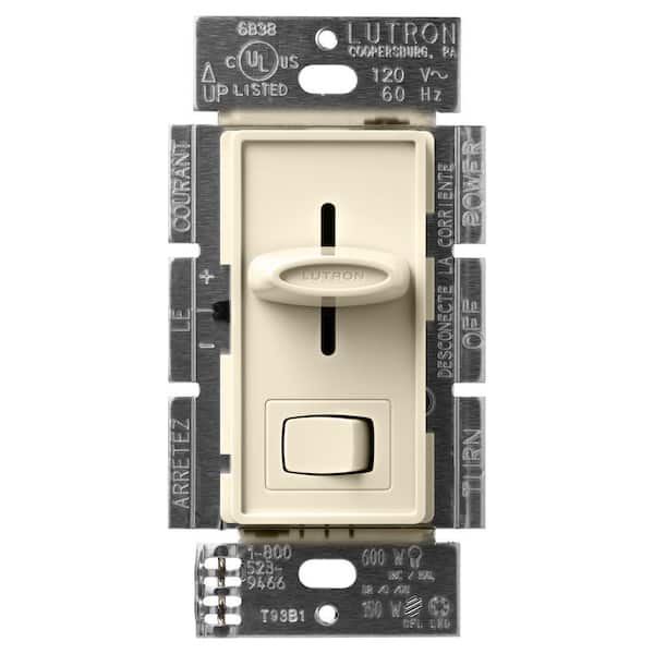 Lutron Skylark LED+ Dimmer Switch for Dimmable LED and Incandescent Bulbs, 150W LED/Single-Pole or 3-Way, Almond (SCL-153P-AL)
