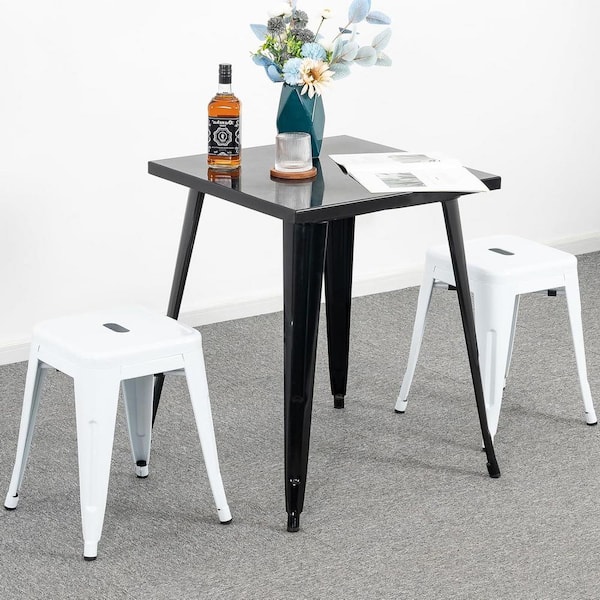 Unbranded 18 Inch Industrial Metal Stools Set of 2, White