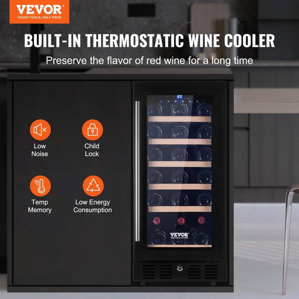 VEVOR Wine Cooler, 30 Bottles Capacity Under Counter