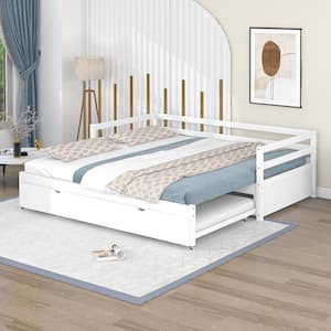 White Twin or Double Twin Daybed with Trundle