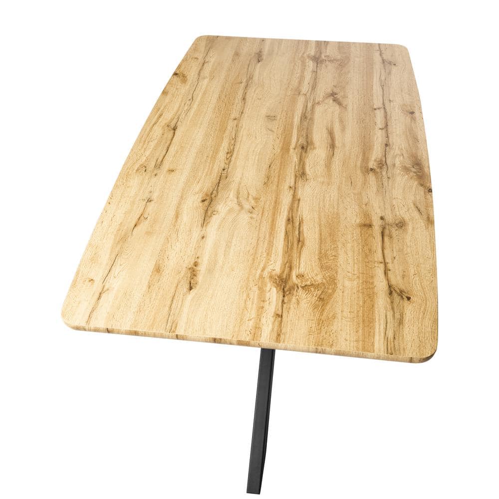Ravenna 63" Natural Reclaimed Wood Dining Table with Metal Base