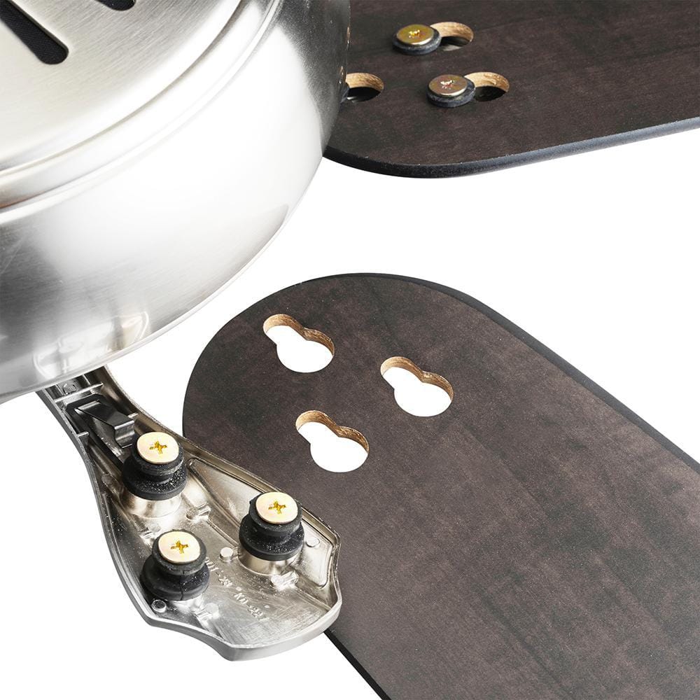 52" Brushed Nickel Ceiling Fan with Matte Black and Walnut Blades