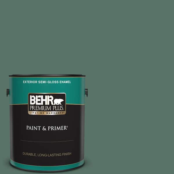 BEHR PREMIUM PLUS 1 gal. #470F-6 Hilltop Semi-Gloss Enamel Exterior Paint & Primer