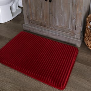 Roswell 17 in. x 24 in. Red Sedona Polyester Machine Washable Bath Mat