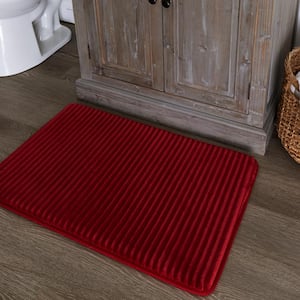Roswell 20 in. x 30 in. Red Sedona Polyester Machine Washable Bath Mat