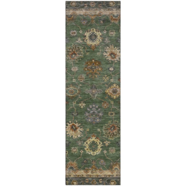 Mayfield Premium Machine Washable Abstract AMF2045 Fern 2 ft. x 7 ft. Runner Rug