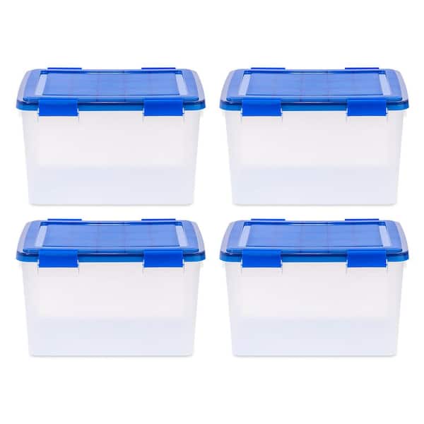 IRIS Medium 8-Gallons (32-Quart) Clear Weatherproof Tote with Latching Lid  in the Plastic Storage Containers department at